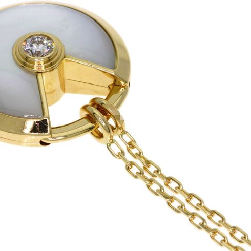 Pendant Necklace 18K Yellow Gold with Diamond and Shell