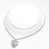 Pendant Necklace Metal and Rhinestone Silver