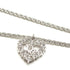 Pendant Necklace Metal and Rhinestone Silver