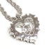 Pendant Necklace Metal and Rhinestone Silver