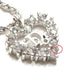 Pendant Necklace Metal and Rhinestone Silver