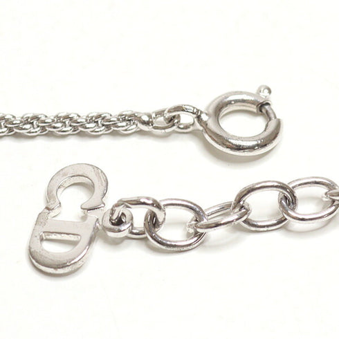 Pendant Necklace Metal and Rhinestone Silver
