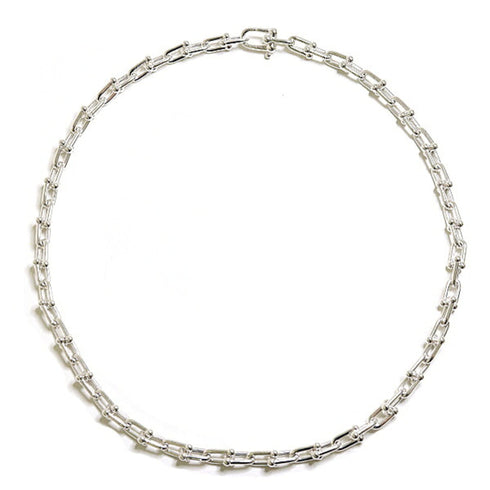 Small Link Pendant Necklace Sterling Silver