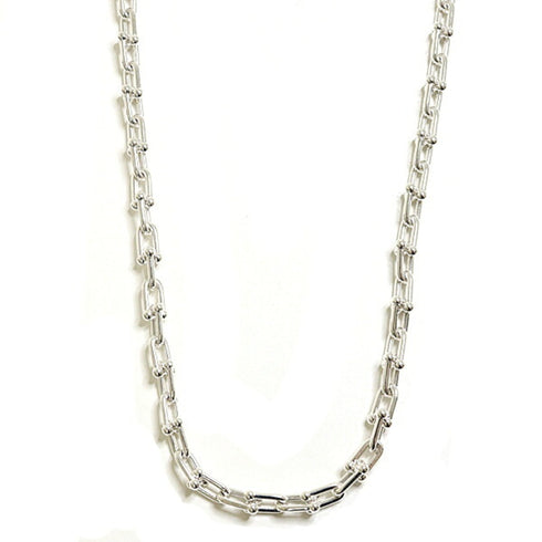 Small Link Pendant Necklace Sterling Silver