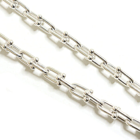 Small Link Pendant Necklace Sterling Silver