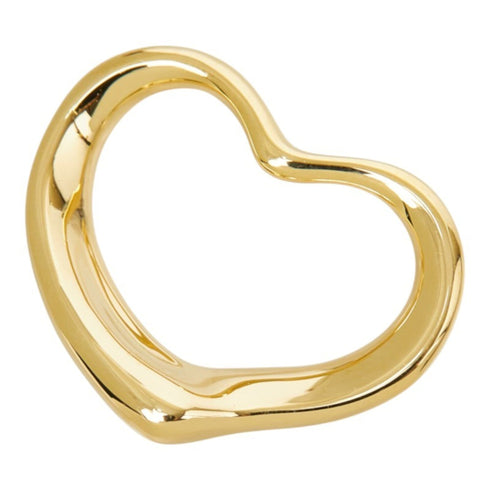 Open Heart Pendant Necklace 18K Yellow Gold 17.4mm