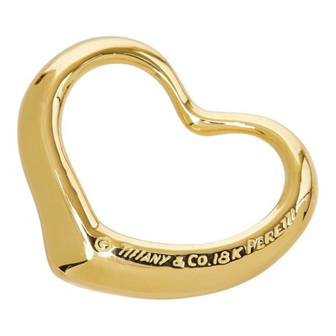 Open Heart Pendant Necklace 18K Yellow Gold 17.4mm
