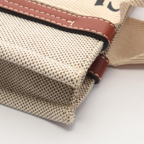 Woody Tote Canvas with Leather Small