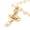 Necklace Gold With Artificial Pearl And Rhinestone