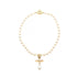 Necklace Gold With Artificial Pearl And Rhinestone