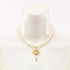 Necklace Gold With Artificial Pearl And Rhinestone