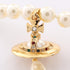 Necklace Gold With Artificial Pearl And Rhinestone