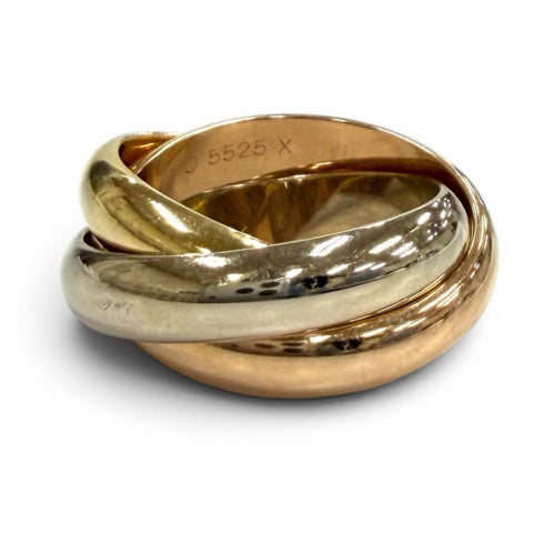 Vendome Louis Cartier Band Ring 18K Tricolor Gold