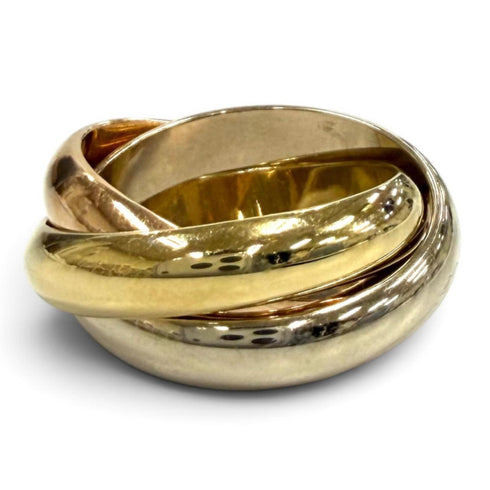 Vendome Louis Cartier Band Ring 18K Tricolor Gold
