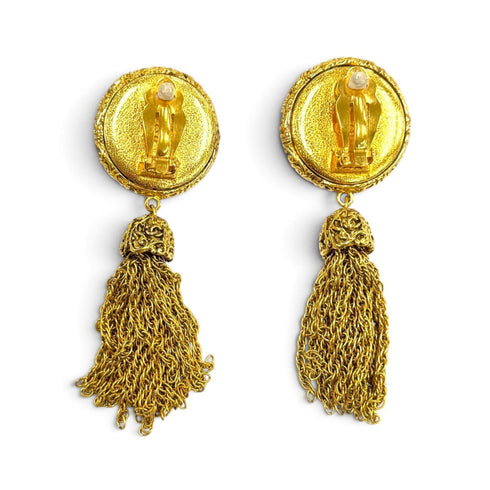 CC Logo Clip-On Earrings Metal Gold-Tone Metal
