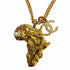 CC Logo Pendant Necklace Gold-Tone Metal