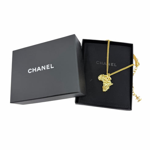 CC Logo Pendant Necklace Gold-Tone Metal