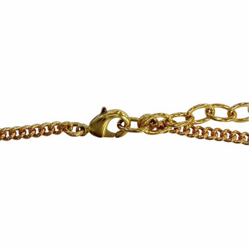 CC Logo Pendant Necklace Gold-Tone Metal