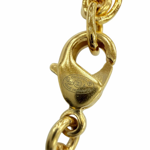 CC Logo Pendant Necklace Gold-Tone Metal