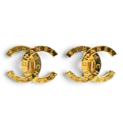 CC Logo Clip-On Earrings Metal Gold-Tone Metal