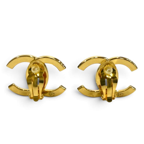 CC Logo Clip-On Earrings Metal Gold-Tone Metal