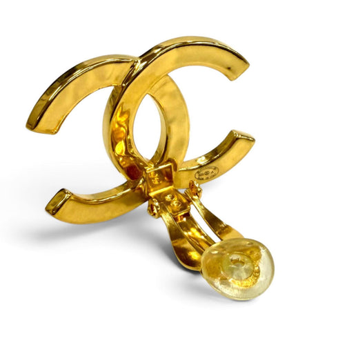 CC Logo Clip-On Earrings Metal Gold-Tone Metal