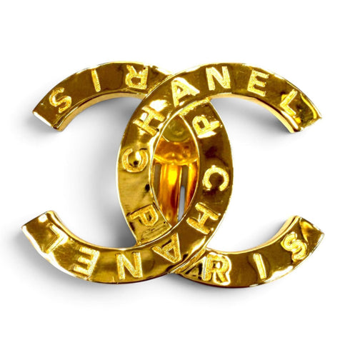 CC Logo Clip-On Earrings Metal Gold-Tone Metal