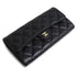 CC Gusset Classic Flap Wallet Quilted Caviar Long