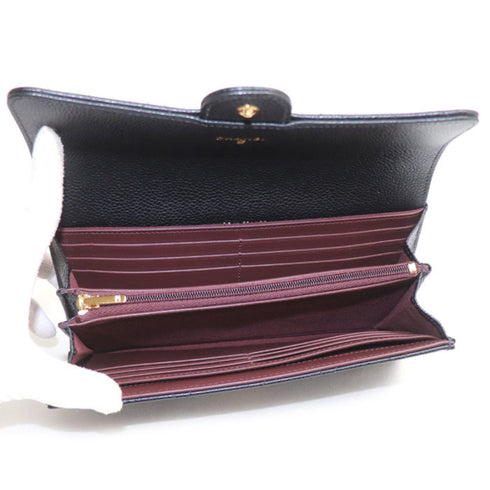 CC Gusset Classic Flap Wallet Quilted Caviar Long