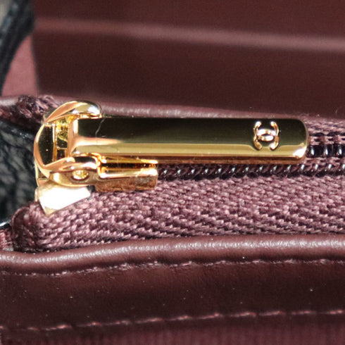 CC Gusset Classic Flap Wallet Quilted Caviar Long