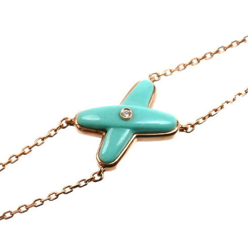 Bracelet 18K Rose Gold with Diamond and Turquoise