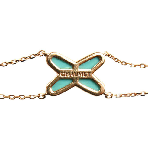 Bracelet 18K Rose Gold with Diamond and Turquoise
