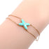 Bracelet 18K Rose Gold with Diamond and Turquoise