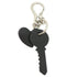 Key and Heart Charm Leather and Metal Black Handbag Charm