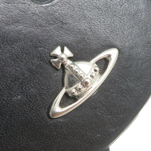 Key and Heart Charm Leather and Metal Black Handbag Charm