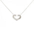 C Heart Pendant Necklace 18K White Gold