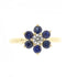 Band Ring 18K Yellow Gold with Diamond and Sapphire