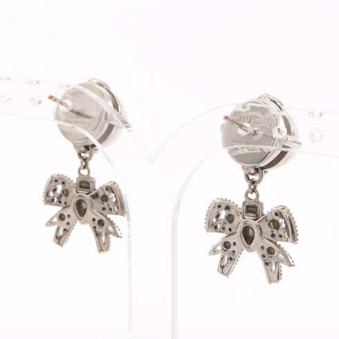 Pearl Earrings Metal and Rhinestone