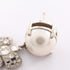 Pearl Earrings Metal and Rhinestone