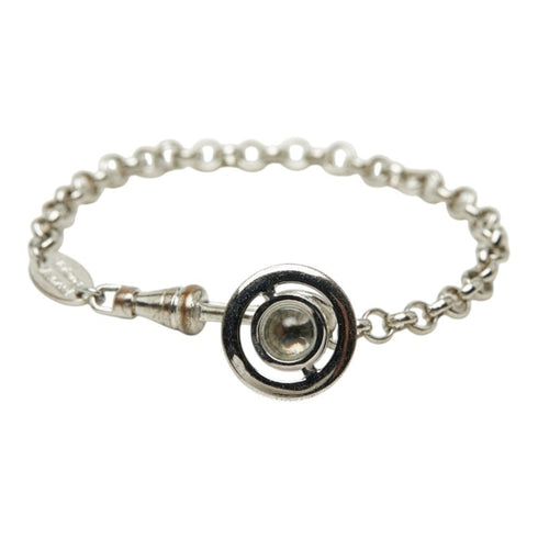 Orb Bracelet Metal With Rhinestone