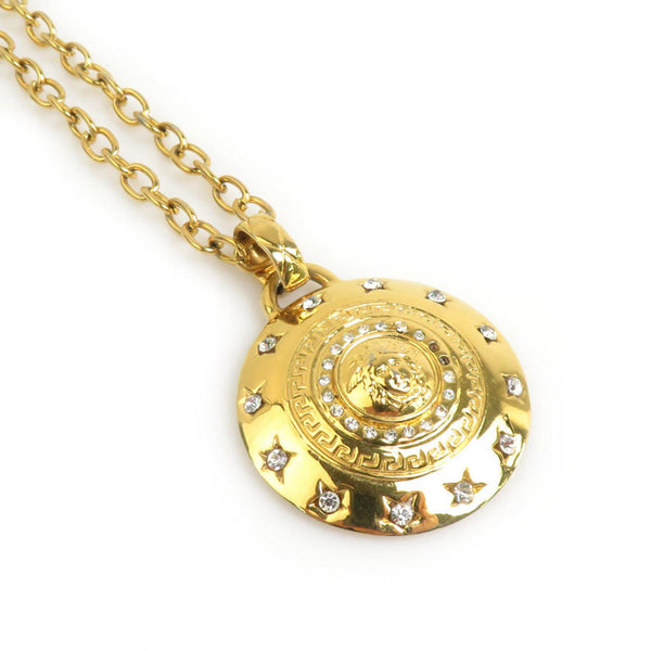 Pendant Necklace Metal and Rhinestone