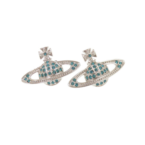 Rhinestone Earrings Brass and Rhinestone