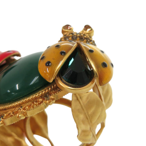 Ladybug Ring Brass Green Red Yellow