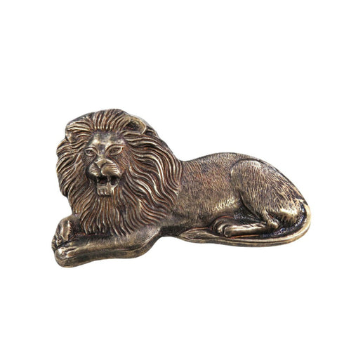 Lion Motif Brooch Metal Gold