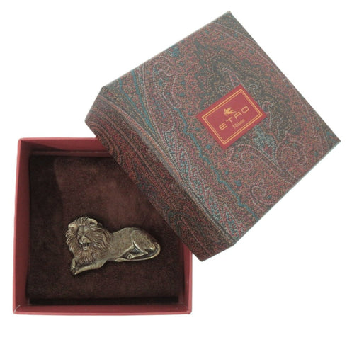 Lion Motif Brooch Metal Gold