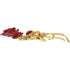 Rose Flower Brooch Metal Green and Red