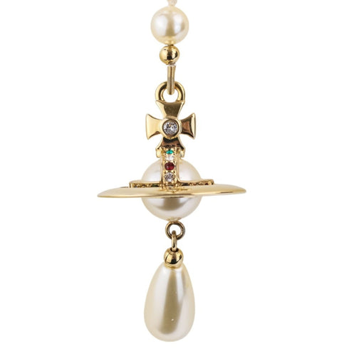 Orb Broken Pearl Pendant Necklace Gold