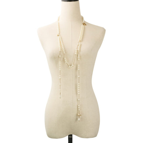 Orb Broken Pearl Pendant Necklace Gold