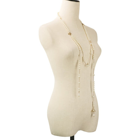 Orb Broken Pearl Pendant Necklace Gold