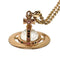 Pendant Necklace Pink Gold Metal
